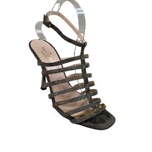 Kate Spade Delila Strappy Bronze Silver Metallic Sandals Heels 8.5